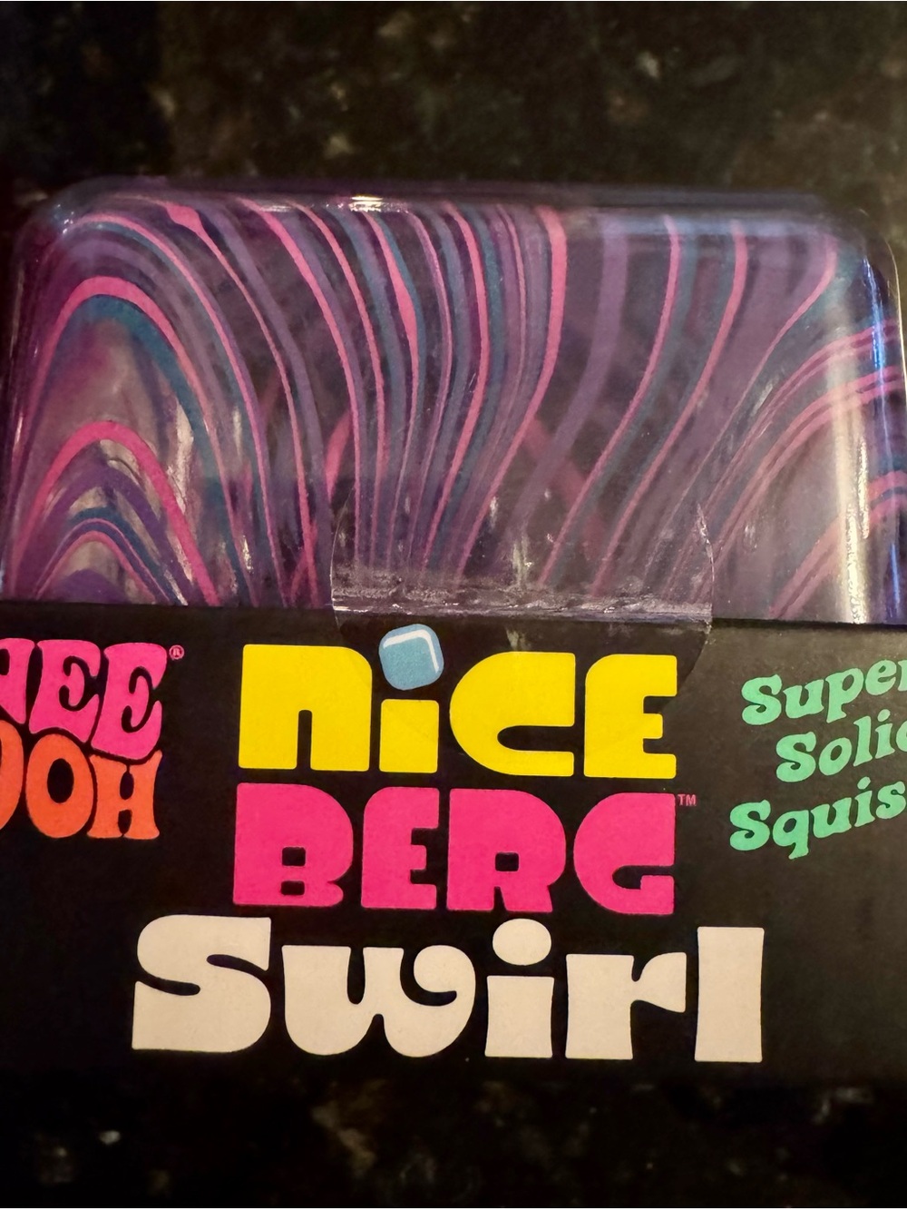 Needoh Nice Berg Swirl Solid Squishy - Purple, Blue & Pink Swirl